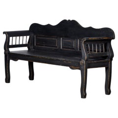 Banc ancien en pin noir, années 1900
