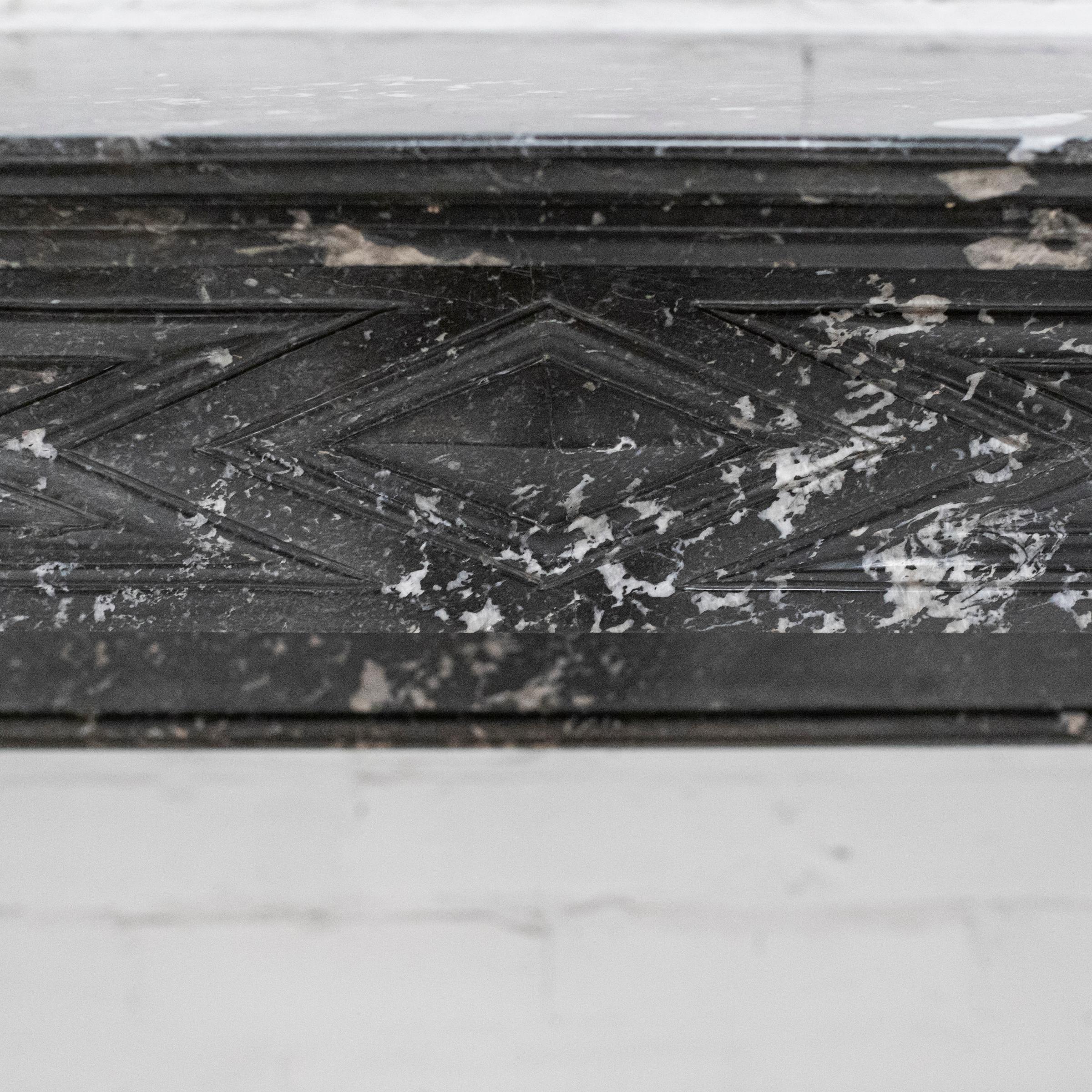 Antique Black St Anne's Marble Napoleon III Style Fire Surround For Sale 3