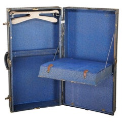 Antique Black Steamer Wardrobe Cabin Trunk Suitcase Luggage Footlocker