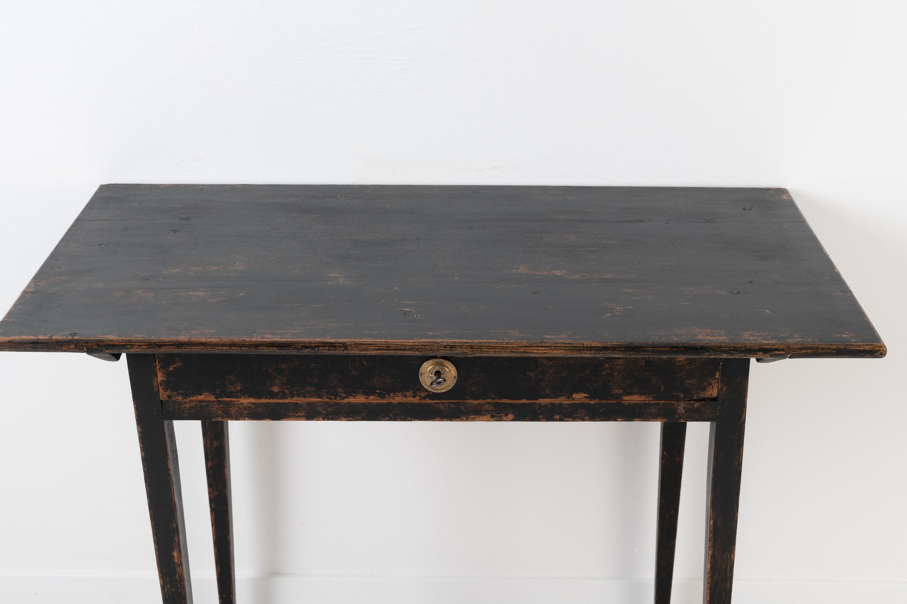 Antique Black Swedish Neoclassical Writing Table 5