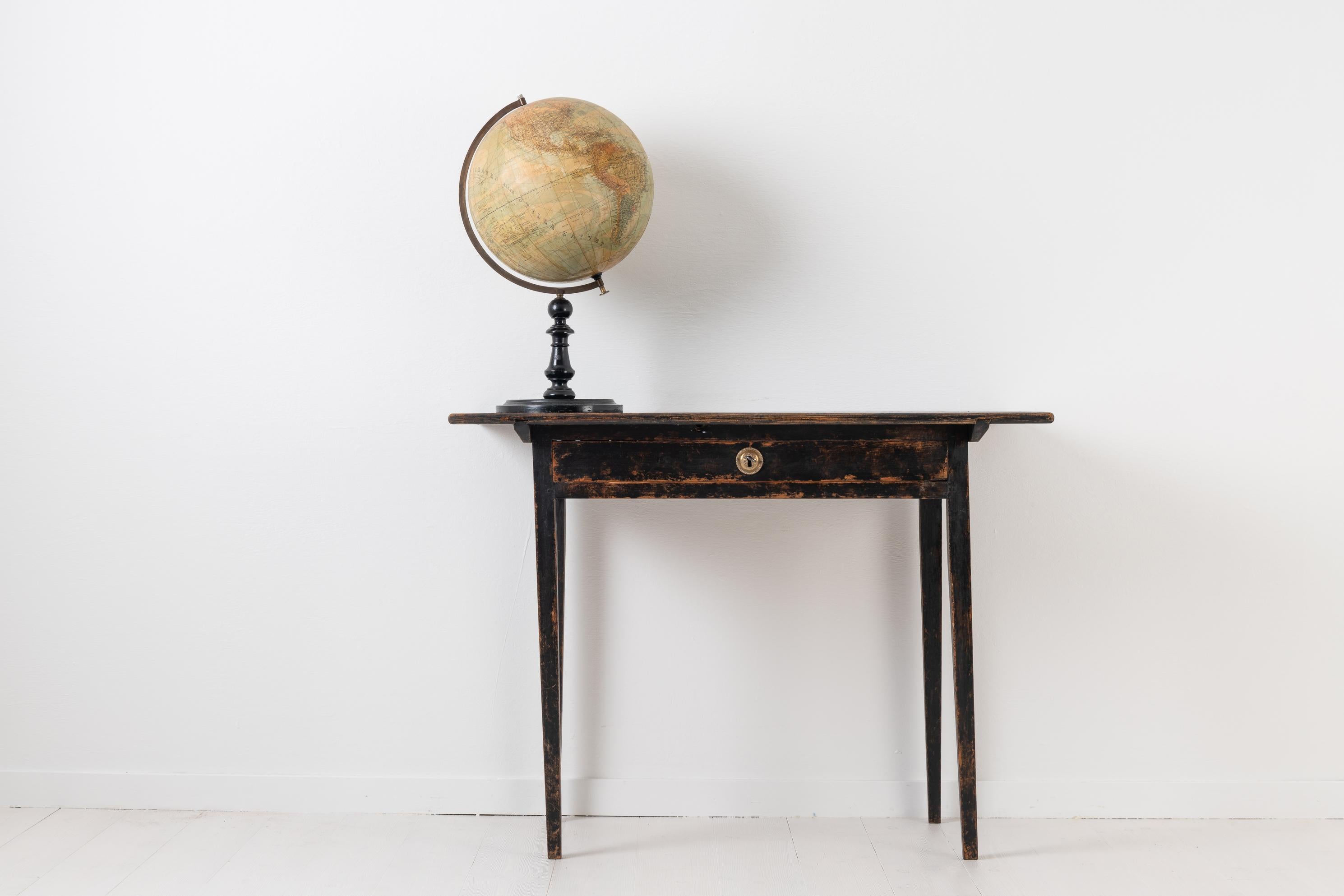 Hand-Crafted Antique Black Swedish Neoclassical Writing Table