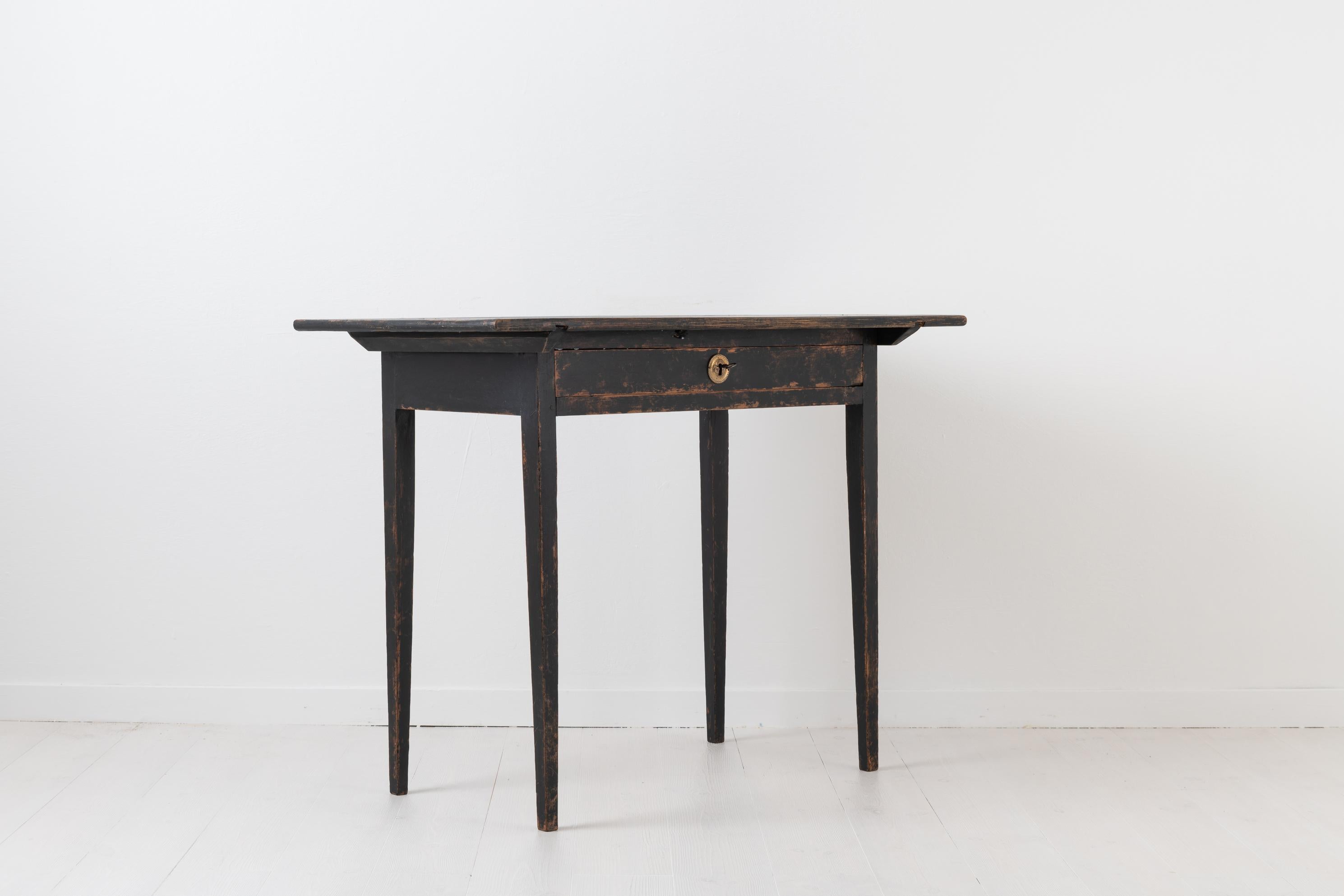 Antique Black Swedish Neoclassical Writing Table 3