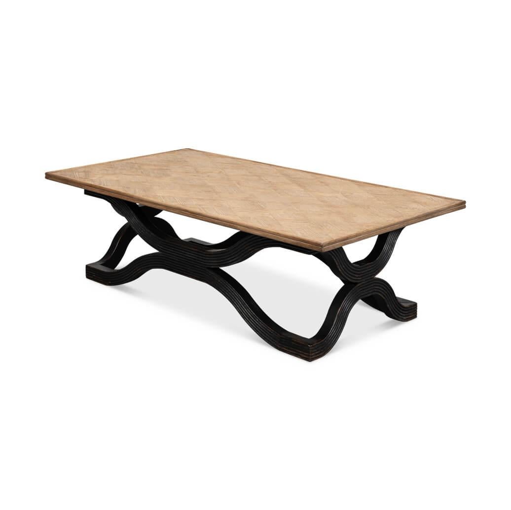 Organic Modern Antique Black Tidal Flow Coffee Table For Sale