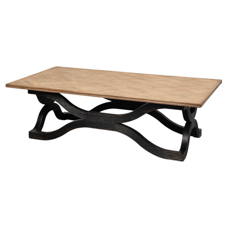 Antique Black Tidal Flow Coffee Table For Sale