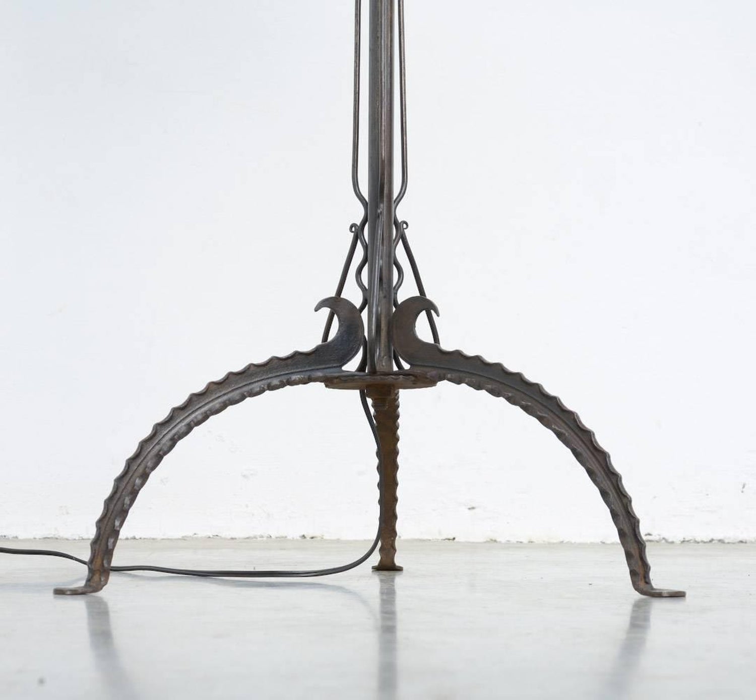 Antique Black Wrought Iron Floor Lamp For At 1stdibs