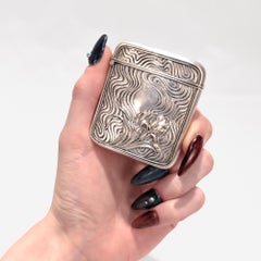 Antique Blackinton & Co. Art Nouveau Iris Flower Sterling Silver Matchsafe