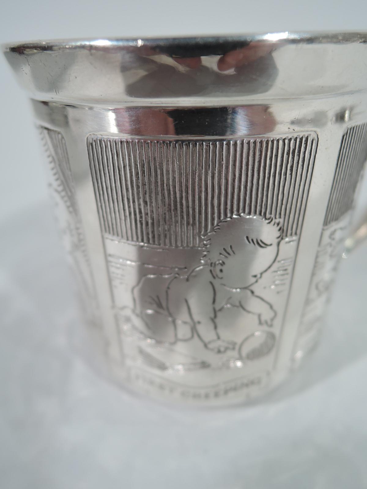Edwardian Antique Blackinton Sterling Silver First Step Baby Cup