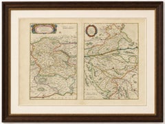 Antique Blaeu Double Map of Perche, Blois, Orléans and Tours, 1642