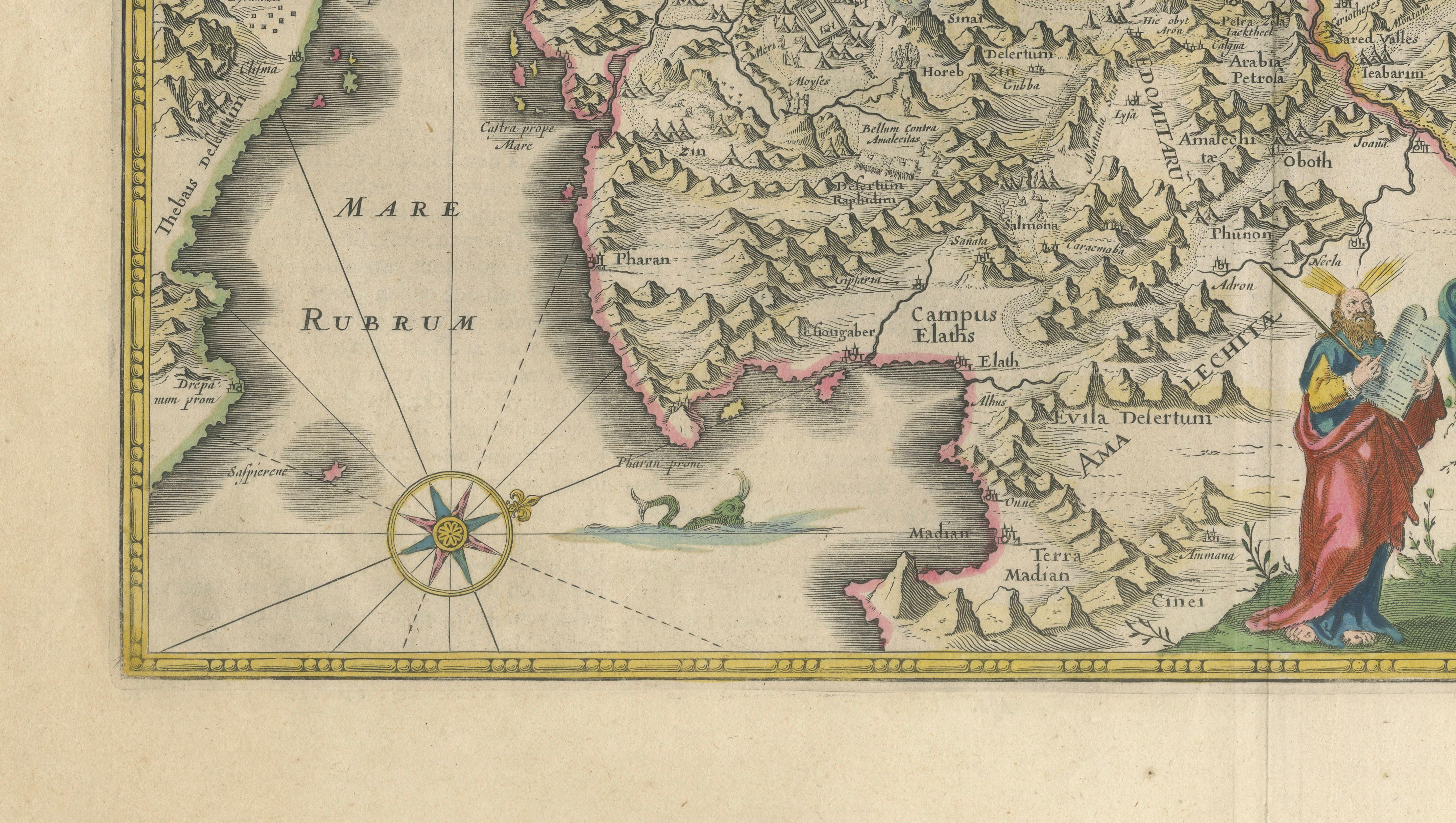 Antique Blaeu Holy Land Map – Terra Sancta Palestina, 1629