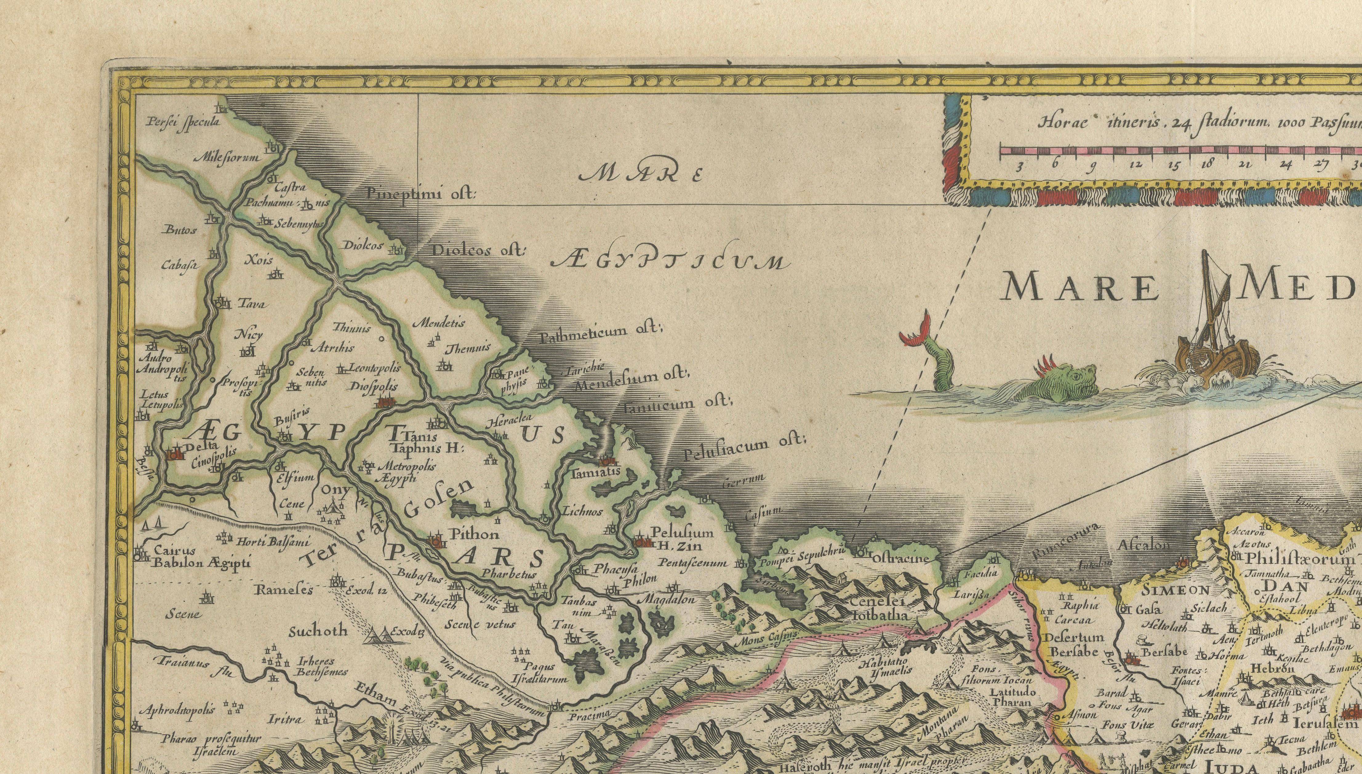 Antique Blaeu Holy Land Map – Terra Sancta Palestina, 1629