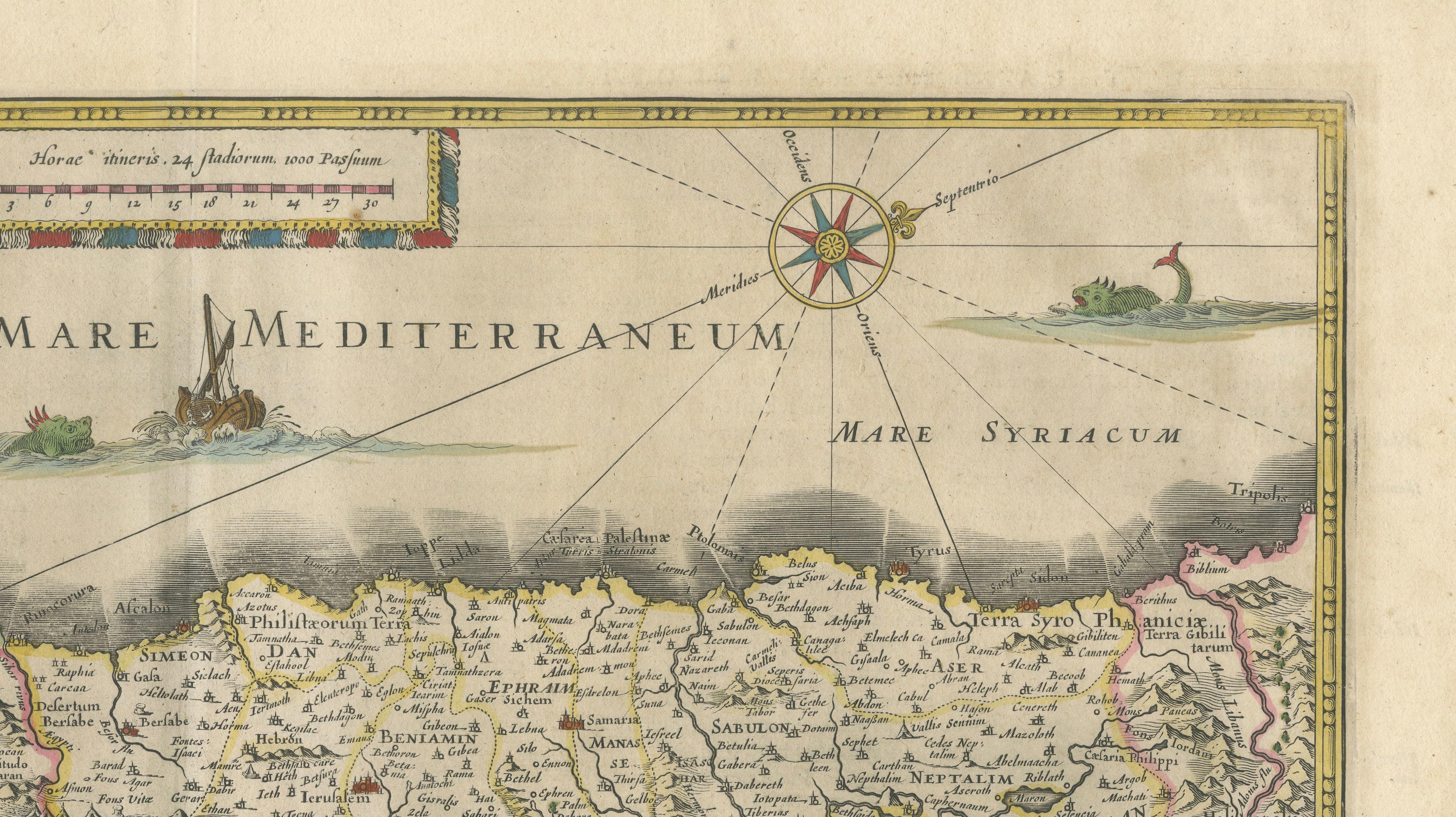 Antique Blaeu Holy Land Map – Terra Sancta Palestina, 1629