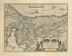Carta geografica antica della Terra Santa di Blaeu - Terra Sancta Palestina, 1629