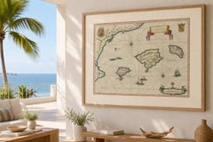 Antique Blaeu Map Mallorca Ibiza Balearic Islands, Mediterranean, 1642