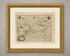 Mappa antica di Blaeu dell'Angiò, di Angers e delle Mauges, 1642