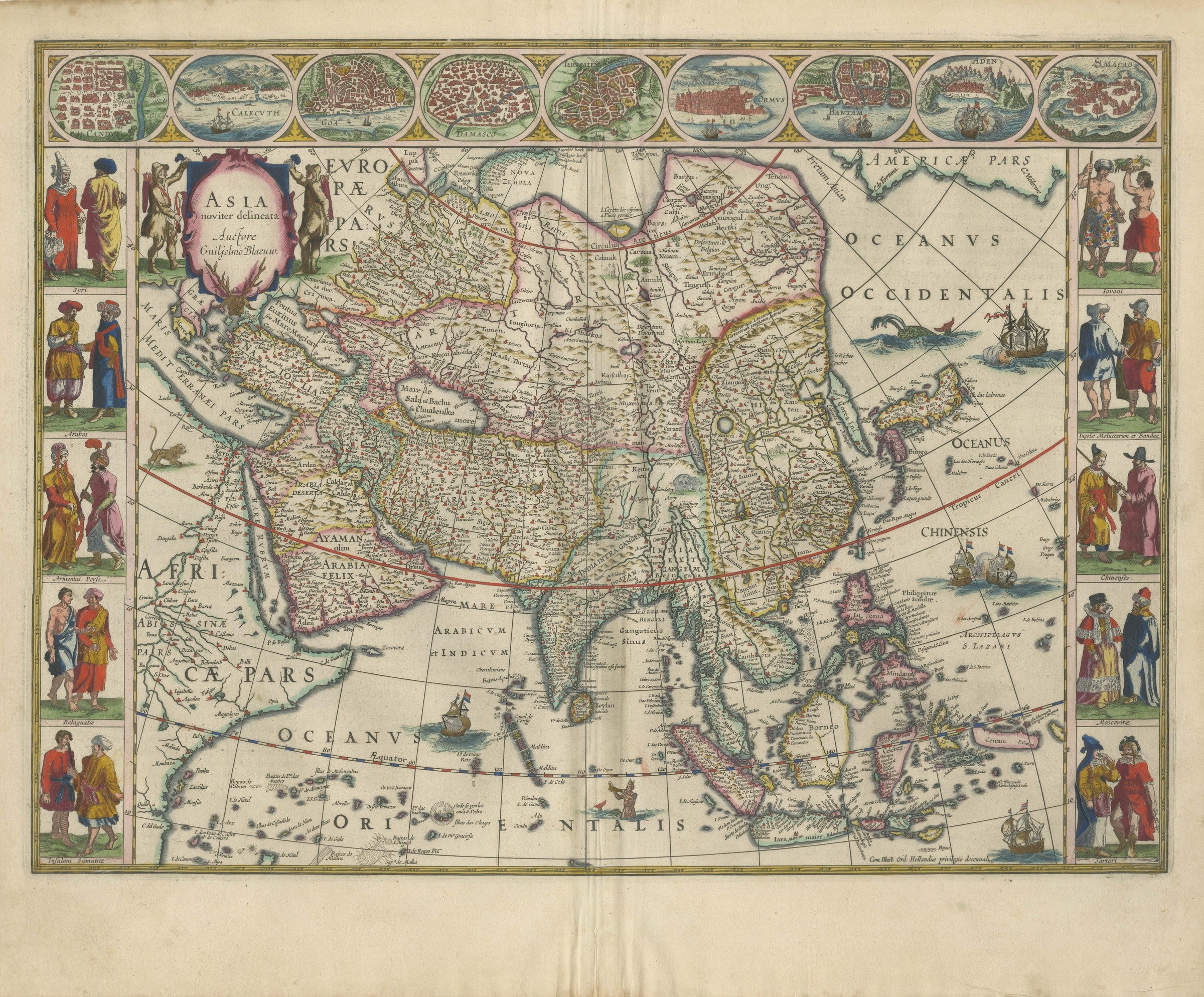 Antique Blaeu Map of Africa, Madagascar and the Barbary Coast, 1642 For ...