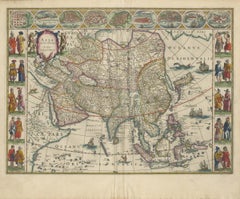 Antike Blaeu-Karte von Asien, Arabia Felix und Ostindien, 1642