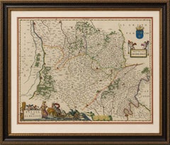Antique Blaeu Map of Beauce & Perche France, c. 1642 Hand Color