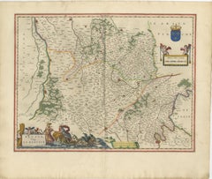 Antique Blaeu Map of Beauce & Perche France, c. 1642 Hand Color