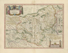 Antique Blaeu Map of Berry, Bourges and Sancerre, France, 1642