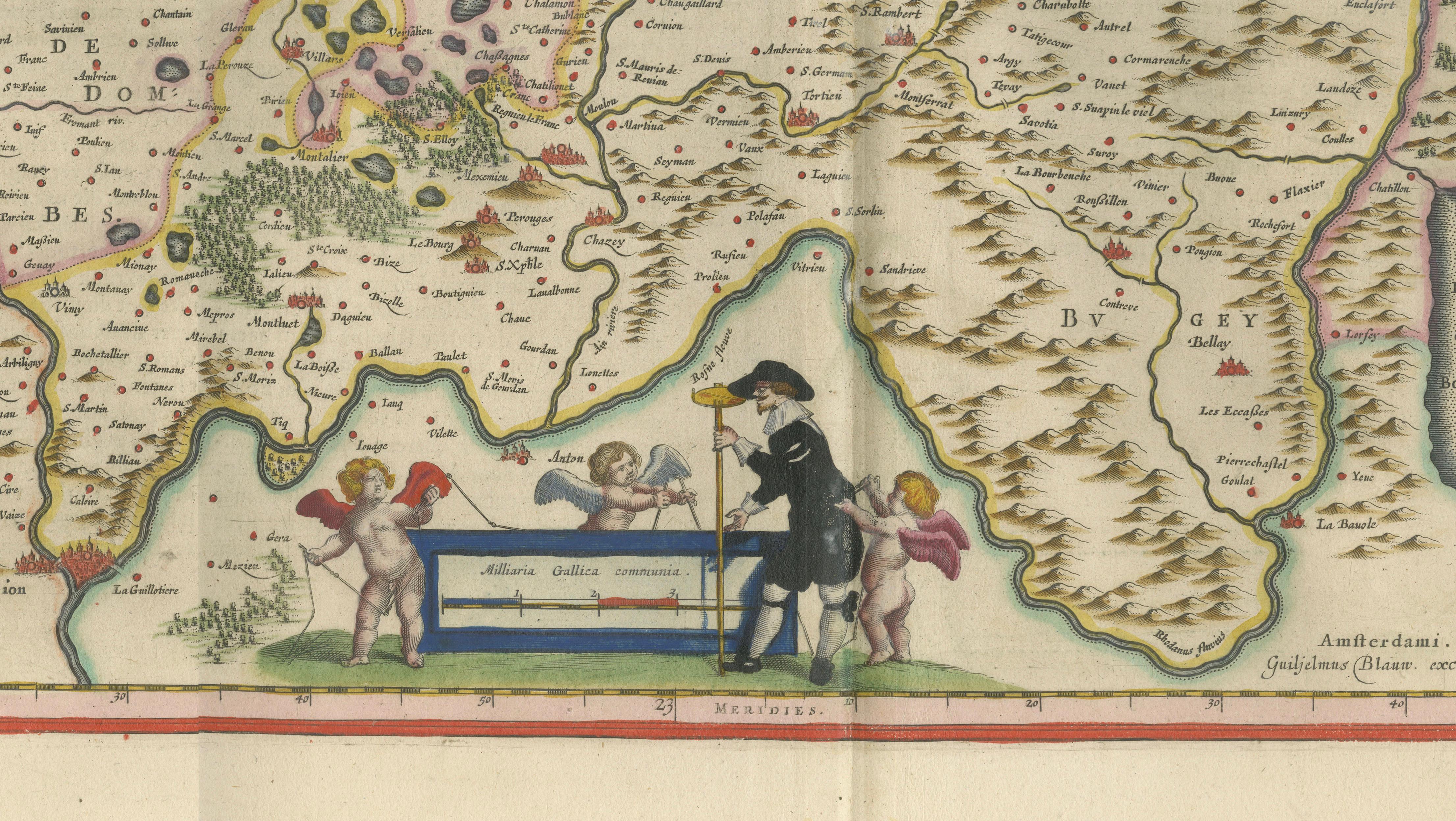 Antique Blaeu Map of Bresse & Dombes, Eastern France – Hand-Colored, c.1642