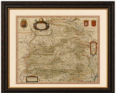 Antique Blaeu Map of Castile Spain, Castilla León Madrid Toledo, 1642