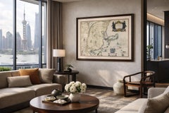 Antique Blaeu Map of China, Japan & Korea, Exotic Cartouches & Ships, c.1642