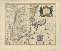 Antique Blaeu Map of China, Japan & Korea, Exotic Cartouches & Ships, c.1642
