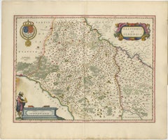 Antique Blaeu Map of Gâtinais & Sénonais France, c. 1642 Hand Color