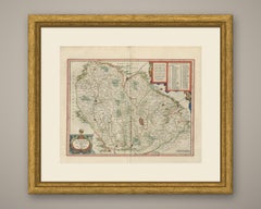 Mappa antica di Blaeu del Maine, Le Mans e della Mayenne, 1642