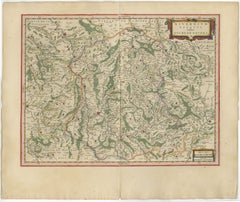 Antique Blaeu Map of Nevers, Nivernais and Morvan, France, 1642