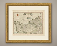 Mappa antica della Normandia di Blaeu, Amsterdam, 1642