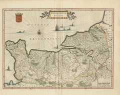 Mappa antica della Normandia di Blaeu, Amsterdam, 1642