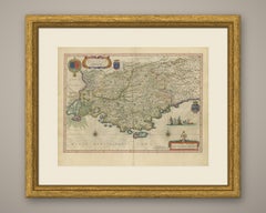 Antique Blaeu Map of Provence, Nice and the Mediterranean Coast, 1642
