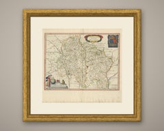 Antique Blaeu Map of Quercy, Cahors and the Perigord Border, 1642