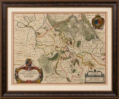 Antique Blaeu Map of Sedan & Donchery France, c. 1642 Hand Color