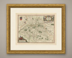 Antique Blaeu Map of Touraine, Tours and the Loire Valley, 1642