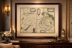 Antique Blaeu Map Vermandois & La Capelle France, Dual Sheet - 1642