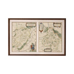 Antique Blaeu Map Vermandois & La Capelle France, Dual Sheet - 1642