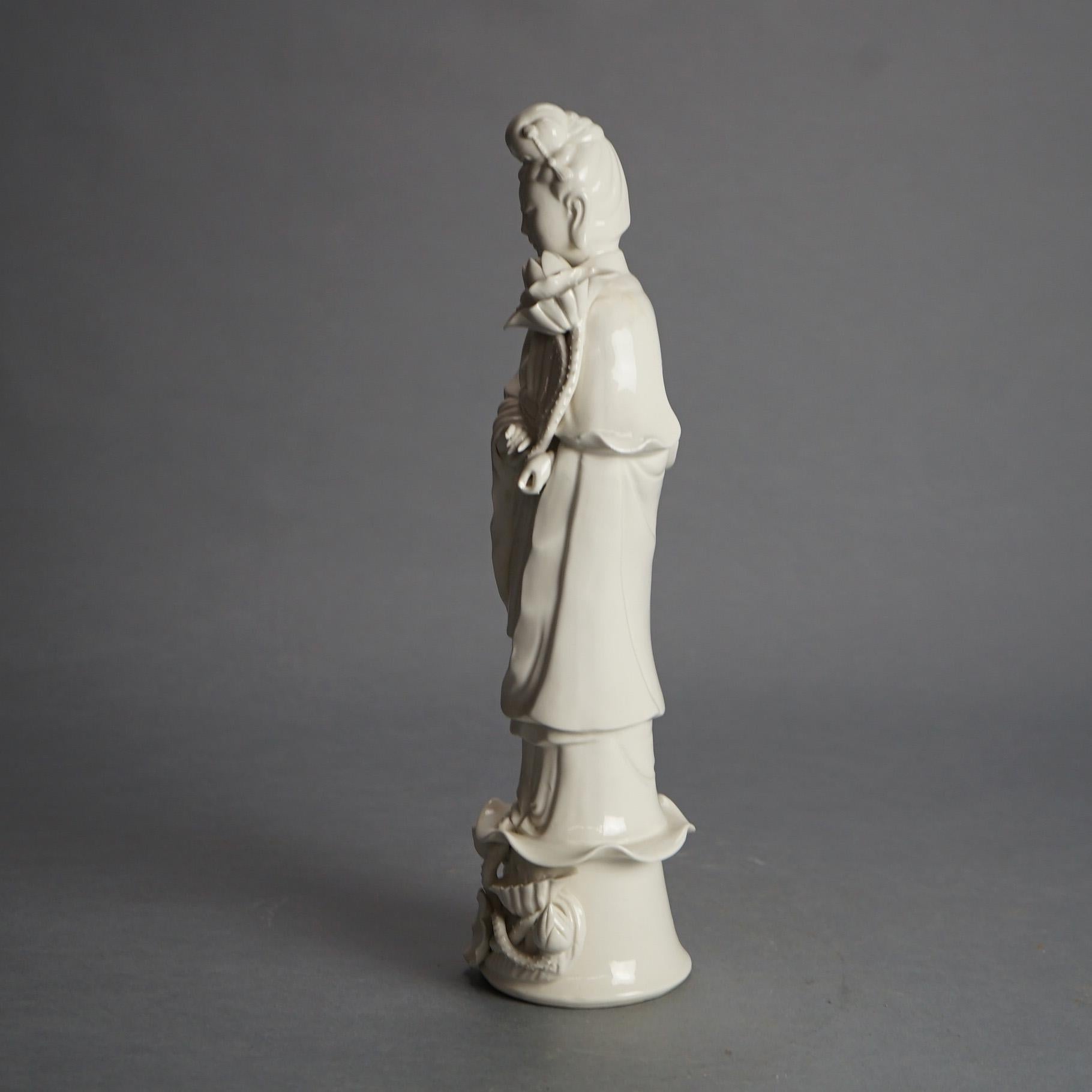 Antique Blanc De Chine Porcelain Shiva/Buddha Figure C1920 For Sale 2