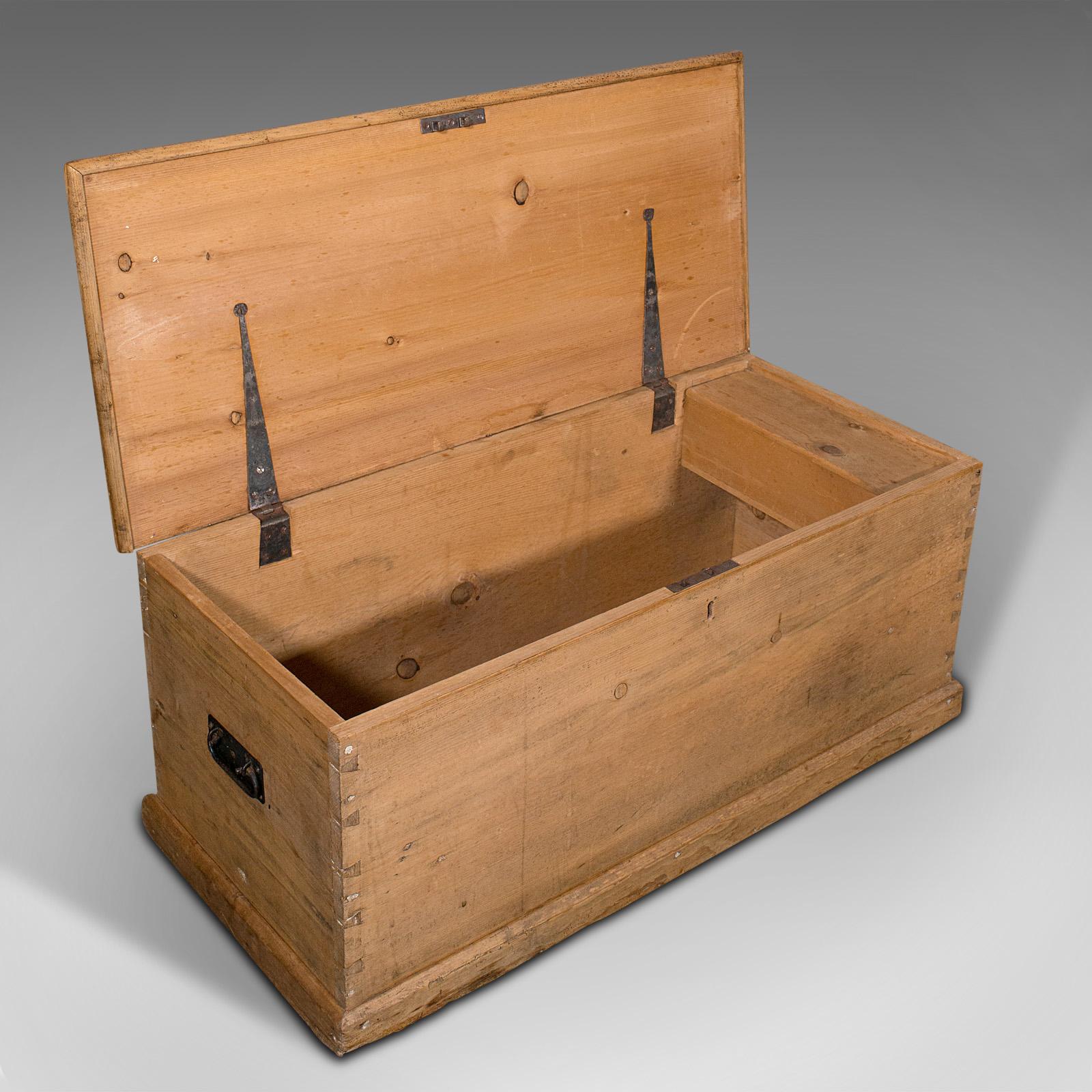 19th Century Antique Blanket Box, English, Pine, Chest, Trunk, Victorian, Coffee Table, 1890