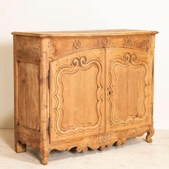 Antique Bleached Buffet Sideboard with Hidden Storage From France