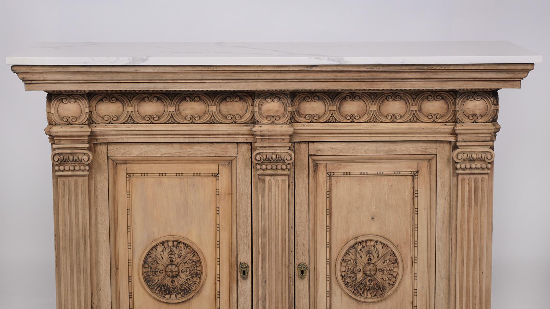 European Antique Bleached Cabinet