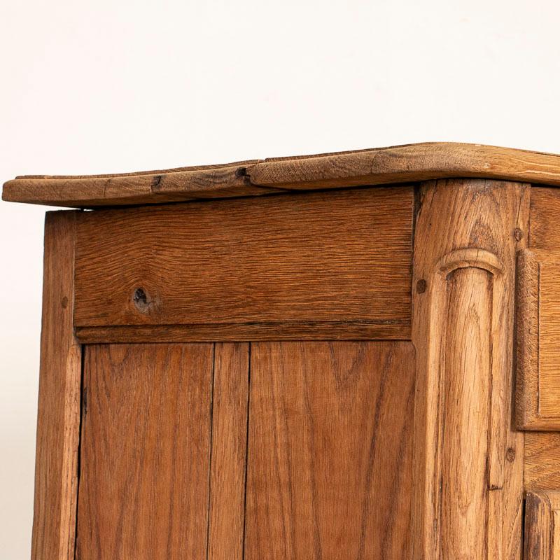 Wood Antique Bleached Oak 3-Door Sideboard Buffet from France For Sale