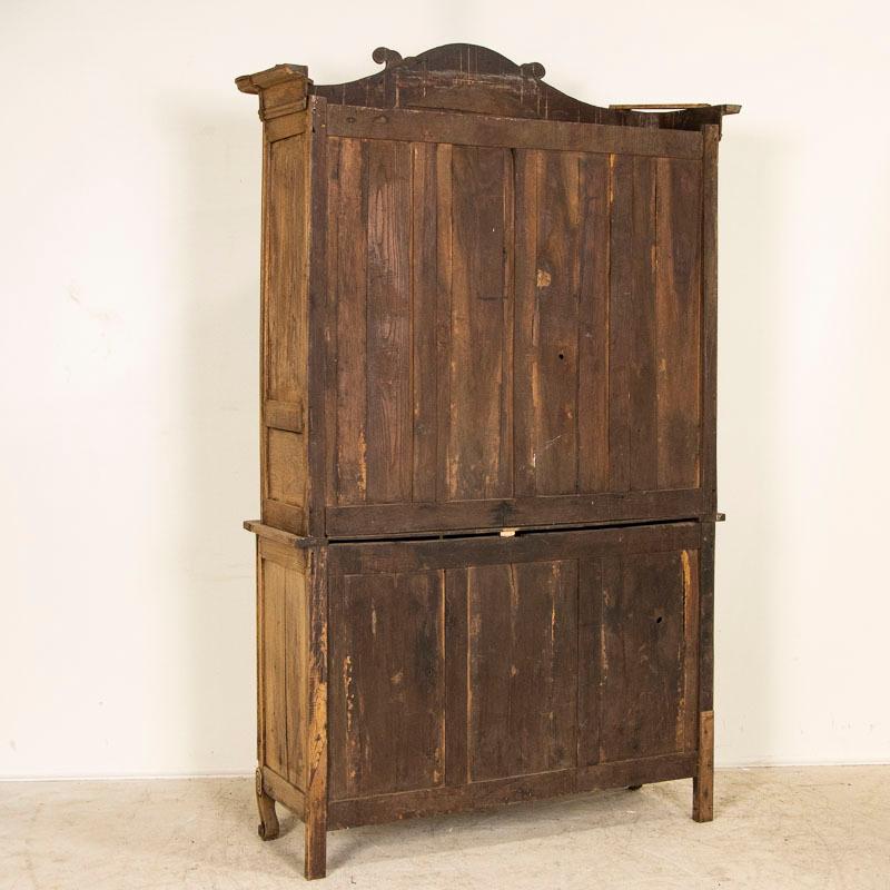 Antique Bleached Oak Display Cabinet Bookcase from France In Good Condition In Round Top, TX