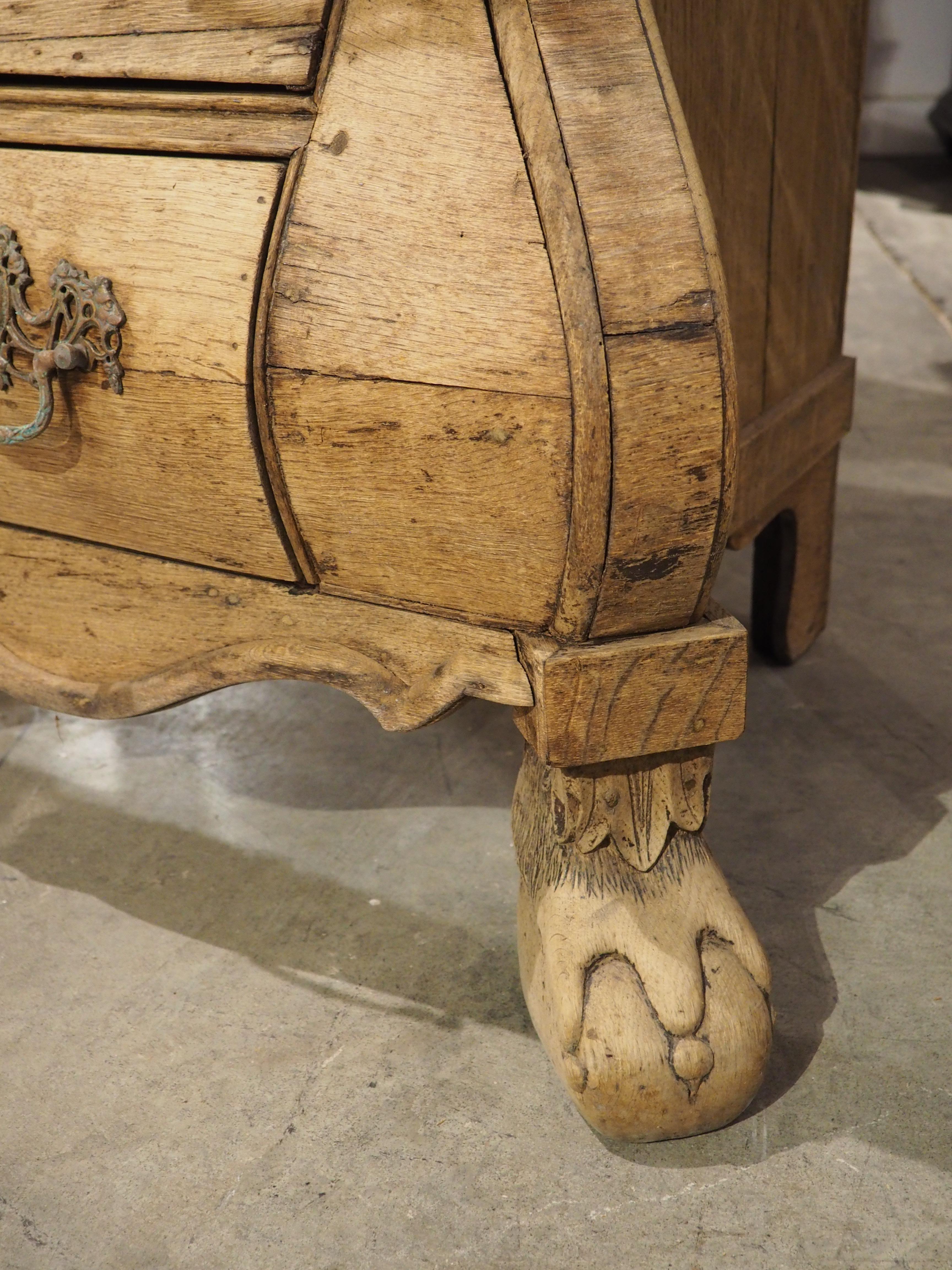 Antique Bleached Oak Drop Front Secretary Commode from Holland, Circa 1850 For Sale 4