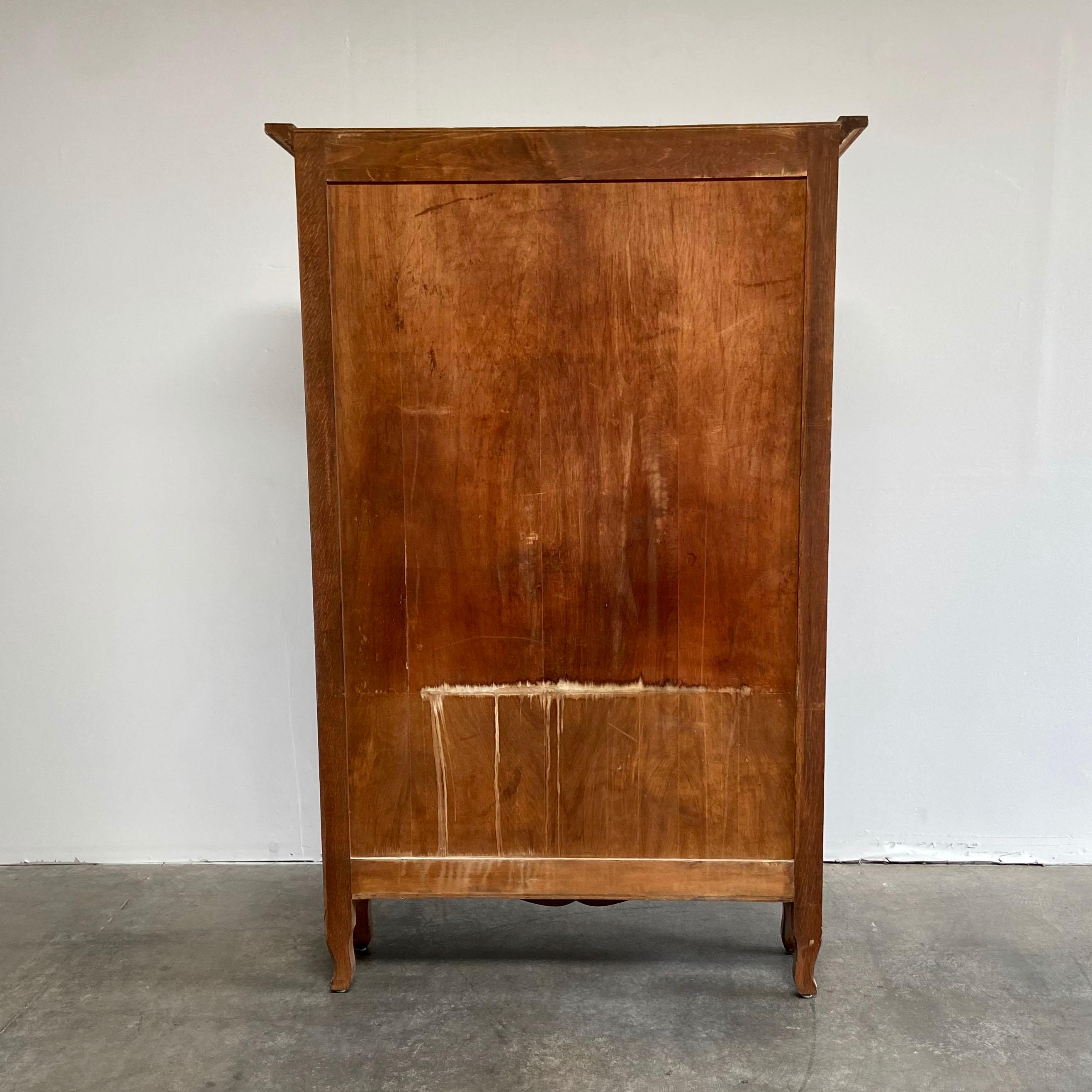 20th Century Antique Bleached Oak French Provincial Style Armoire