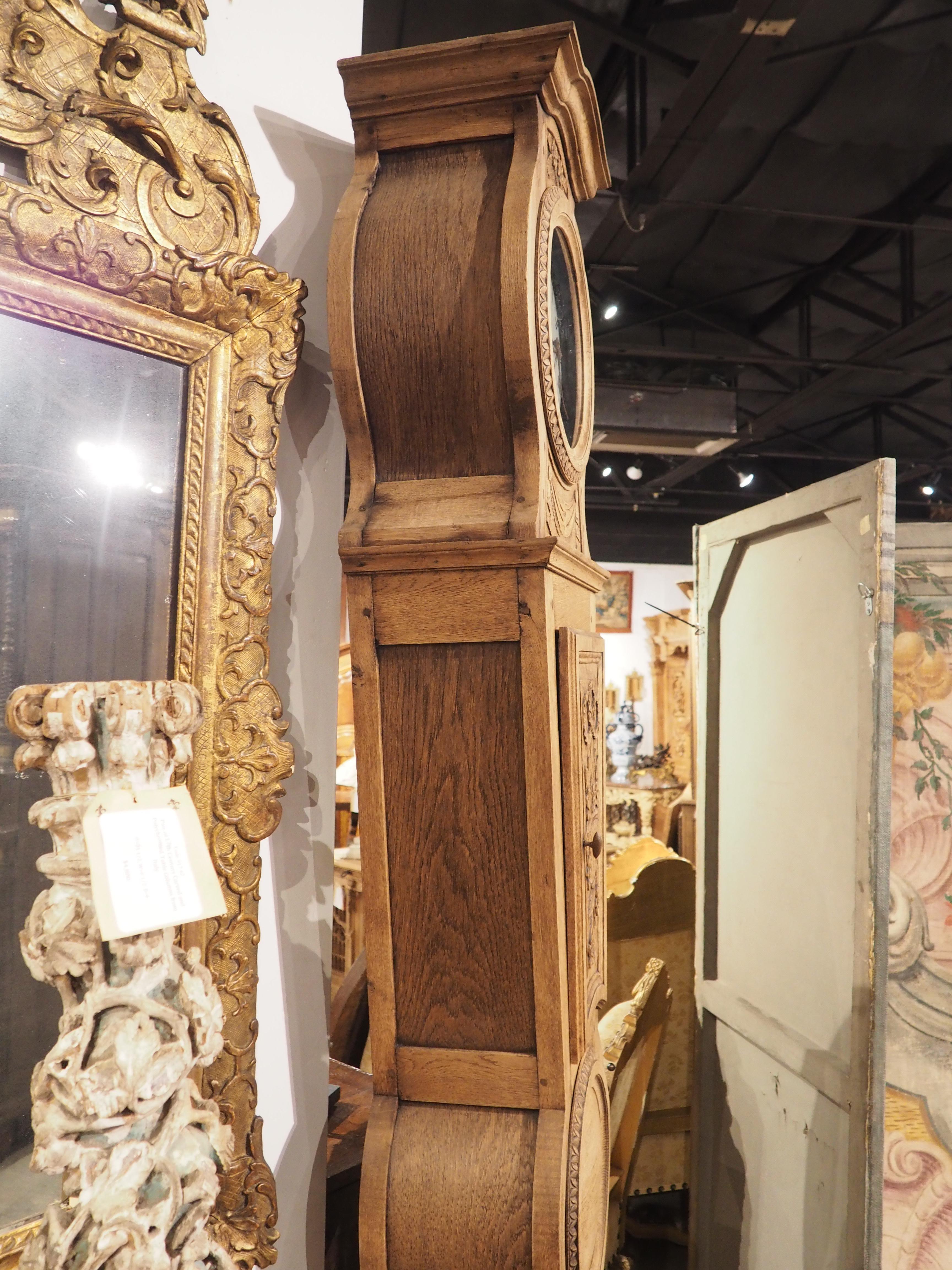 Antique Bleached Oak Louis XVI Style Demoiselle Clock Case, circa 1890 For Sale 4