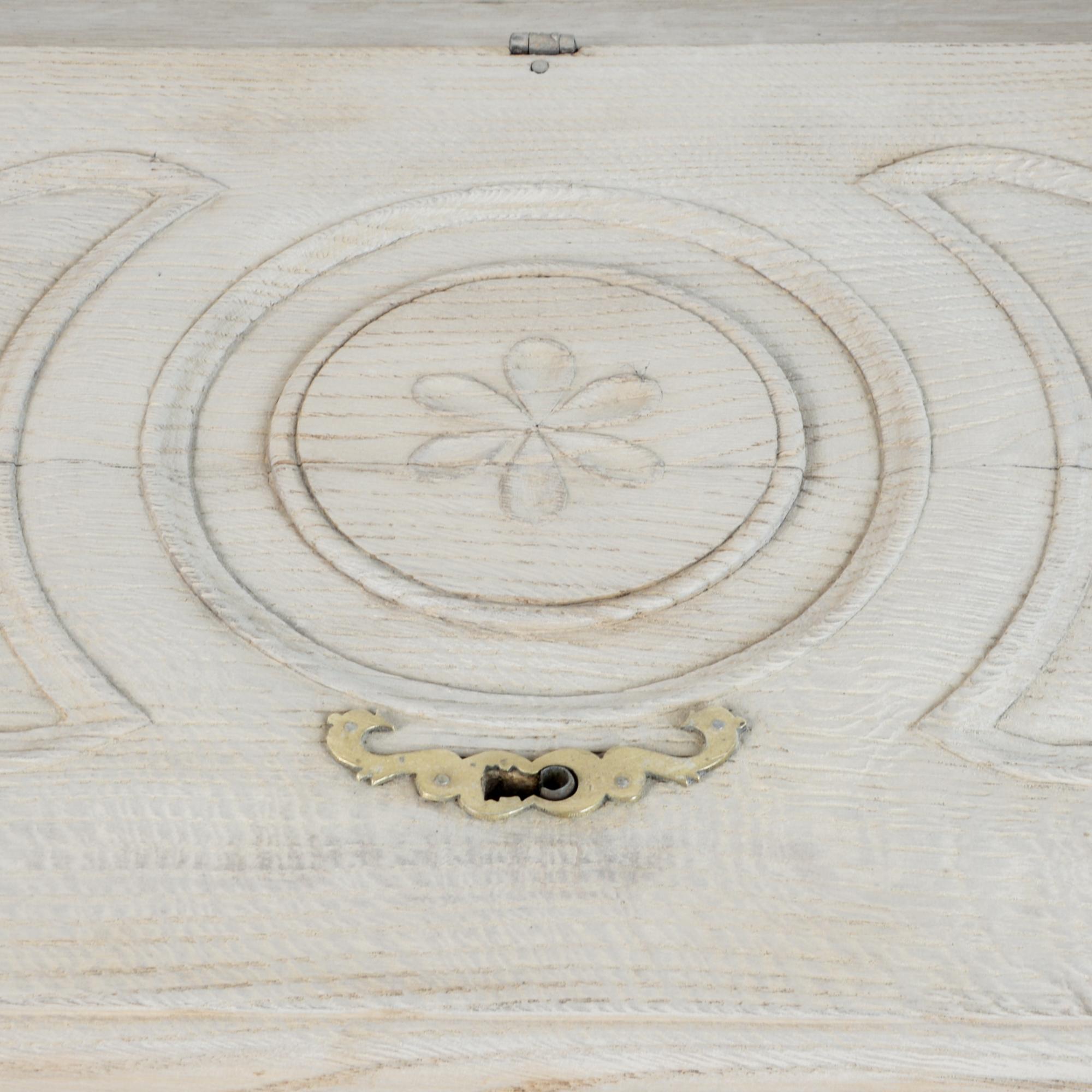 19th Century Antique Bleached Oak Secretary Drawer Chest