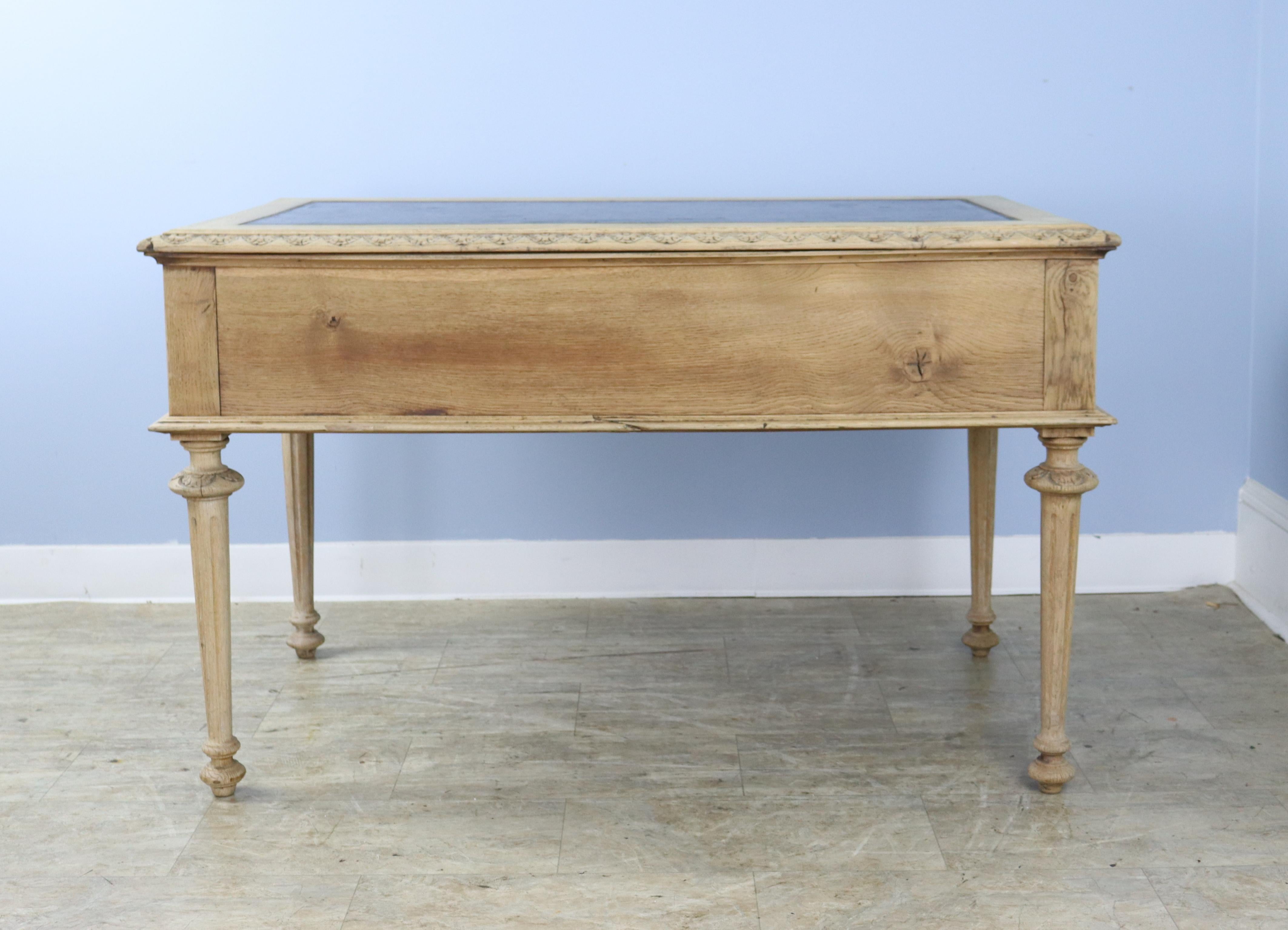 Antique Bleached Oak Writing Table or Desk 6