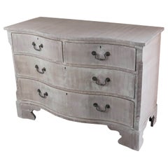 Antique Bleached Serpentine Fronted Chest of Drawers, English C.1780